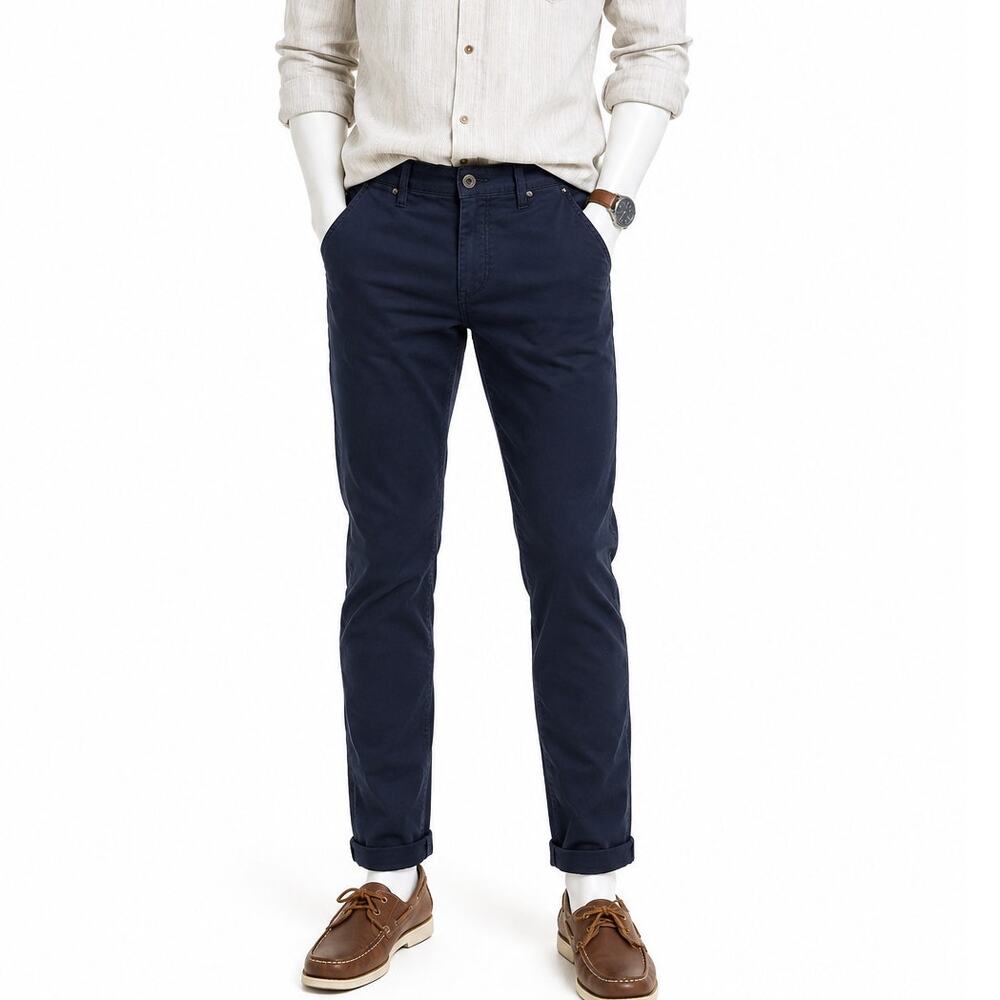 Teleria Zed Pants Mens 28x30  Navy Blue Slim Fit Made in Italy Stretch Chino